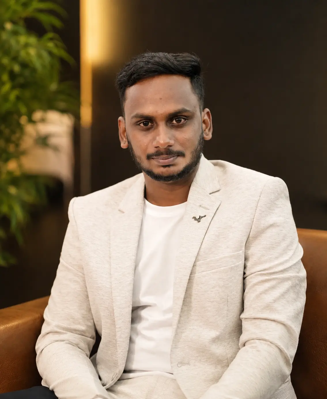 S. Yokeshwaran, founder of Black Bird Cafe & Restaurant, seated in the café in Vellore